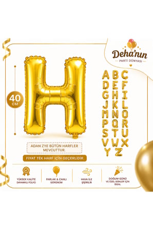 Dehaparty Gold Harf Folyo Balon 40cm