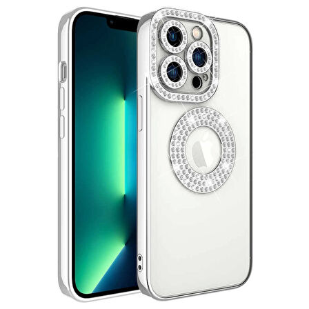 Apple İphone 12 Pro Kılıf Kamera Korumalı Taş Süslemeli Arkası Şeffaf Redclick Asya Kapak