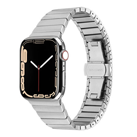 ​​​Apple Watch 10 46mm Kordon Krd-79 Metal Strap Luxury Kayış