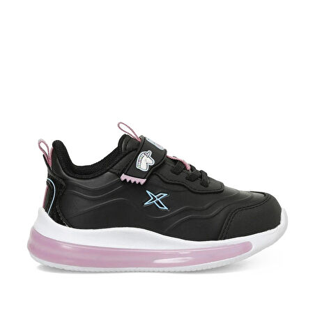 Kinetix Stach Pu Siyah-Pembe Işıklı Cırtlı Kız Çocuk Spor Ayakkabı