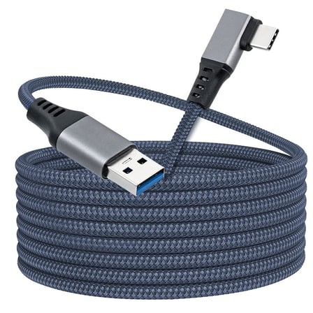 Oculus Quest ile Uyumlu Link Kablosu 6mt, 5gbps USB Hızlı Veri Aktarımı, Hızlı Şarj Usb-C, Quest 2 Uyumlu (USB to Type-C)