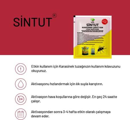 8 adet 25gr Sintut Karasinek Tuzağı için Çekici Yem | 200 Gr.