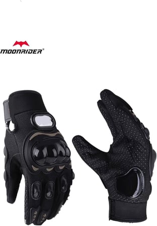 Motosiklet Eldiveni Dokunmatik uyumlu Uzun Siyah Motor Eldiveni Kemik Avuç içi Korumalı Motorcu Eldiven Nx1