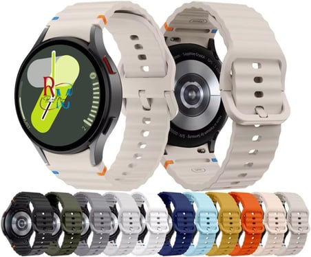 Samsung Galaxy Watch 7 FE 40 mm İle Uyumlu Kavisli Spor Silikon Kordon Siyah