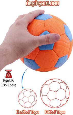 Telvesse Hentbol Topu Renkli Soft Katman Çocuk Mini Futbol Topu No:1 İç Mekan Minik Top