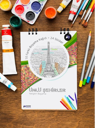 Ünlü Şehirler Yetişkinler Için Boyama Kitabı, Mimari Mandala Boyama Kitabı, Boyama Defteri,boyama Sayfaları, Yetişkin Boyama Seti