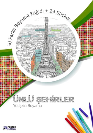 Ünlü Şehirler Yetişkinler Için Boyama Kitabı, Mimari Mandala Boyama Kitabı, Boyama Defteri,boyama Sayfaları, Yetişkin Boyama Seti