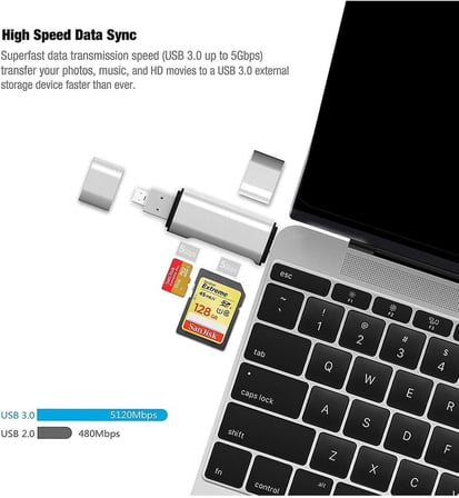ADS-103 Macbook Uyumlu Type-C to USB 3.0 Flash Otg Veri Aktarım Sd Tf Tak Çalıştır Kart Okuyucu Çevirici Hub Adaptör