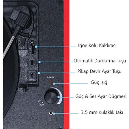 T310CH Şarj Özellikli Plak Çalar 33-45-78 Devir