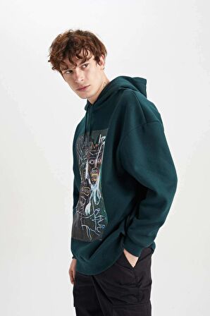 DeFacto Jean Michel Basquiat Oversize Fit Kapüşonlu Sweatshirt A9486AX23AUGN919