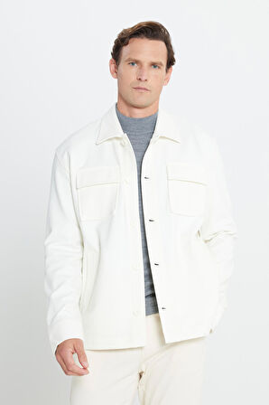 Oversize Fit Bol Kesim Klasik Yaka Pamuklu Desenli Gömlek Ceket