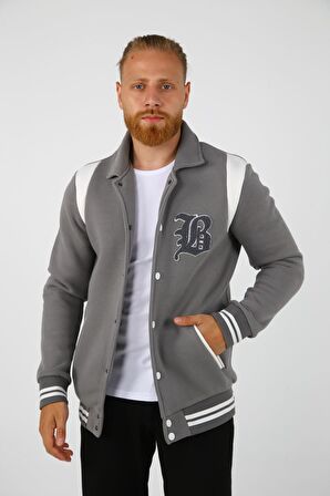 BRG Gri Erkek Kolej Regular Fit Ceket