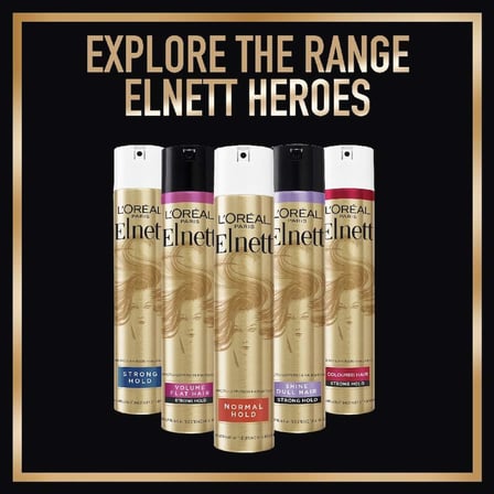 L'Oreal Paris Elnett Ekstra Güçlü Tutuşlu Saç Spreyi, 24 saate kadar ekstra güçlü tutuş ve doğal görünümlü parlaklık sağlar, temiz ve yeniden şekillendirmeye hazır hissettirir, 200 ml.