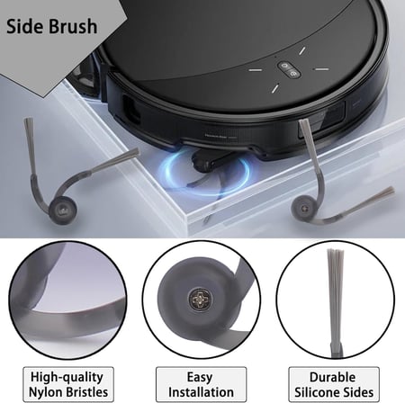 Roborock Saros 10R elektrikli süpürge aksesuarları, 1 ana fırça, 4 HEPA filtre, 6 temizleme pedi, 5 toz torbası, 4 yan fırça, yedek parça