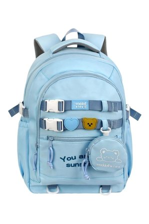 İ̇Thal Kaliteli Mavi Su Geçirmez Lüx İ̇Lkokul Ortaokul Sırt Çantası Cüzdan Hediye Kolonlu Aksesuarlı 26906