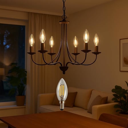 LED Rustik Mum Buji Ampul – E14 Duy, 4W (35W Eşdeğer), 3000K Günışığı, 400 Lümen – 220-240V, 3.5x10 cm – 10’lu Paket