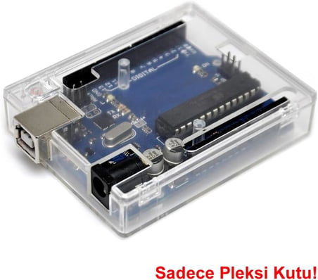 Arduino UNO R3 Plastik Koruma Kutusu Vidalı Pleksi Kutu