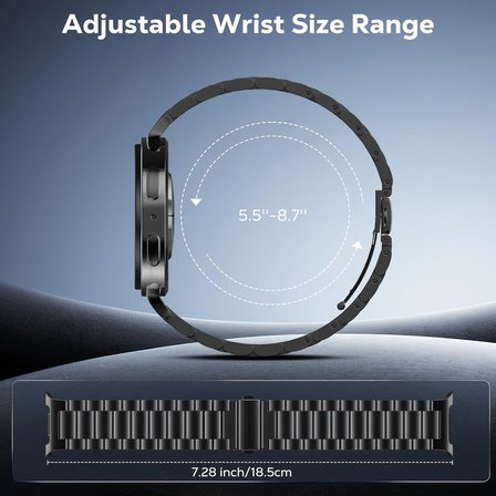 metal kayışlar Samsung Galaxy Watch 8 ile uyumlu 40 mm ve 44 mm/Galaxy Watch 8 Classic 46 mm (2025), paslanmaz çelik yedek kayış, erkekler ve kadınlar için yer yok