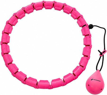 Sporsize Akıllı Hulahop, Ağırlıklı Toplu Ayarlanabilir Modüler Fitness Hulahopu, Bel ve Karın Egzersiz Aleti, Evde Spor İçin, Pembe