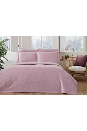 Özdilek PİKE TAKIMI RANFORCE ÇİFT KİŞİLİK PEMBE JAKARLI LUX KM (Z)