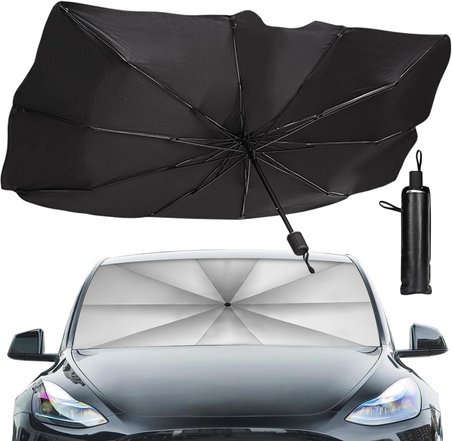 Sedan SUV Araba Güneşliği, Ön Cam UV Işınları ve Isı için Güneşlik Koruyucu, Katlanabilir Ön Cam Güneşlik Şemsiyesi, Arabayı Serin Tutun, Kullanımı Kolay/Saklayın, 137 cm x 81 cm
