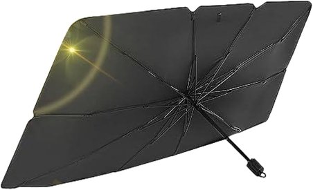 Sedan SUV Araba Güneşliği, Ön Cam UV Işınları ve Isı için Güneşlik Koruyucu, Katlanabilir Ön Cam Güneşlik Şemsiyesi, Arabayı Serin Tutun, Kullanımı Kolay/Saklayın, 137 cm x 81 cm