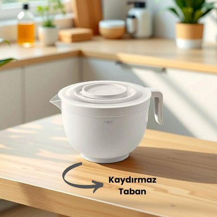 Karıştırma Kabı &amp; Mikser Kase Kapaklı Mikser Kase 3 Litre Çırpma Kabı Krem