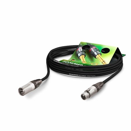 Mikrofon kablosu Stage 22 Highflex XLR 3 kutuplu Neutrik NC3MXX / XLR 3 kutuplu Neutrik NC3FXX, cırt cırtlı bantlı, siyah (5 m)