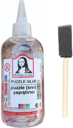 Puzzle Yapıştırıcı 250 ml 1 Adet ve Dağıtıcı Sünger Fırça 1 Adet Monalisa Pazıl Yapıştırıcısı