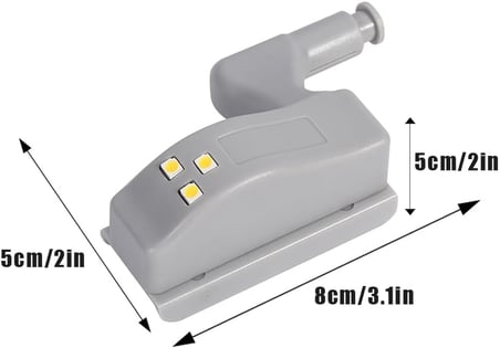 Menteşe LED sensörlü ışık, menteşeli ışık, gece lambası, sensörlü lamba, evrensel dolap menteşeleri, dolaplar, yatak odası, mutfak dolabı, oturma odası, elbise dolabı, ev, mutfak için, 10 adet
