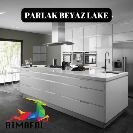 RİMAFOL YAPIŞKANLI FOLYO MUTFAK TEZGAH DOLAP VE MOBİLYA KAPLAMA FOLYOSU 61CMX4M PARLAK BEYAZ