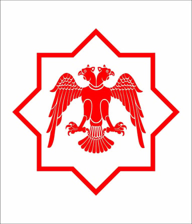 Sticker Usta Selçuklu Kartalı Yıldızı Sticker Araba Oto Motosiklet Karavan Etiket 00228 Kırmızı 60x60 Cm