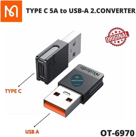 Type-C 5A To Usb A 2.0 Dönüştürücü, Siyah