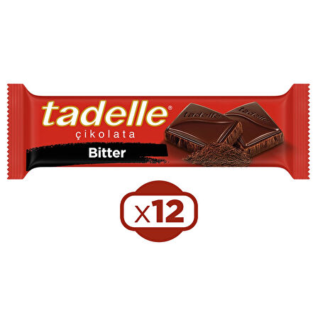 Tadelle Bitter Tablet Çikolata 30 gr x 12 Adet