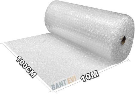 Bant Evi Balonlu Naylon Patpat 100cm Genişlikte Rulo Havalı Eşya Koruma Ambalaj Pat Pat (100cm x 10m)