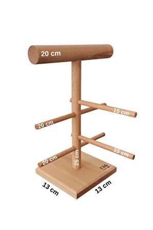 Takı Standı Ahşap Takı Askısı 25 Cm Takı Organizer Kolye Askısı Takı Düzenleyici EXTRA GÖZLÜK BÖLMELİ KÜÇÜK TAKI STANDI