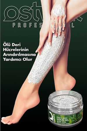 Yüz ve Vücut Peeling Scrub Aloe Vera 300 ml, Cilt Temizleyici, Pürüssüzleştirici, Dolaşımı Hızlandırıcı