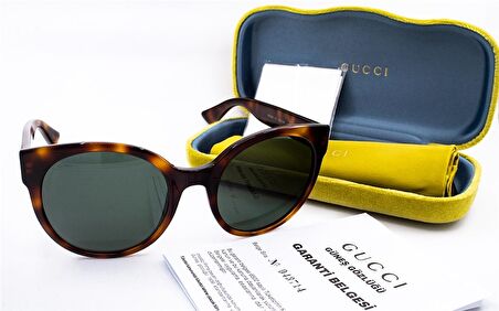 GUCCI  0035S 011 54  Unisex KAHVE Çekik Çerçeve Güneş Gözlüğü