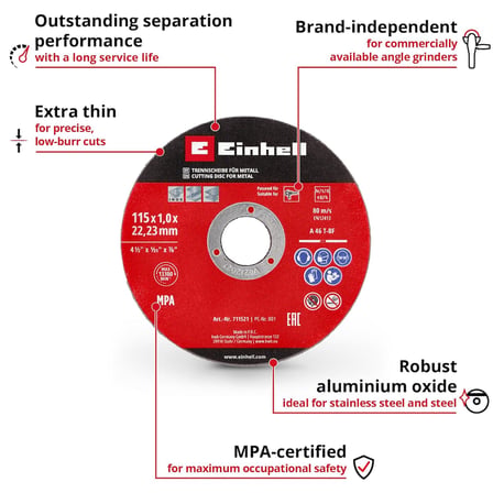 İnox kesici disk 115x1,0 mm 5 adet - 49711521