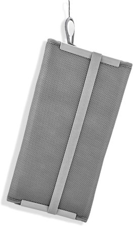 Mikrofiber Su Emici Bulaşıklık Matı – 37x60 cm Tezgâh Üstü Bulaşık Kurutma Matı, Kaymaz Su Emici Mutfak Matı, Katlanabilir Tabaklık Süzgeçli Plastik Sepetli Kurulama Örtüsü (Gri)