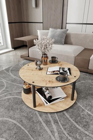 G8 Orta Sehpa – Tamamen Ahşap, Dayanıklı, Şık ve Modern Tasarım | Çift Katlı Kare Orta Sehpa | Salon, Ofis ve Oturma Odaları İçin Estetik Tamamlayıcı (Ceviz, Square)