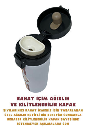 Galatasaray Orijinal Lisanslı 400ml Çift Katlı Paslanmaz Çelik Termos Mug 8 Saat Sıcak Soğuk Kutulu