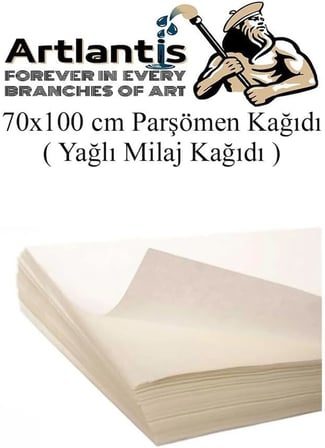 Parşömen Kağıdı Milaj Kağıdı 70x100 cm 10 Adet Yağlı Çizim Kağıdı Parşumen İnce Kopya Kağıdı