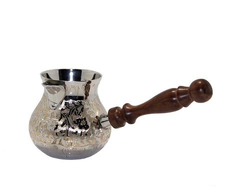 Premium Sunum Aracı Kahve Aleti Mutfak Eşyası Pirinç Cezve 4'' İnc