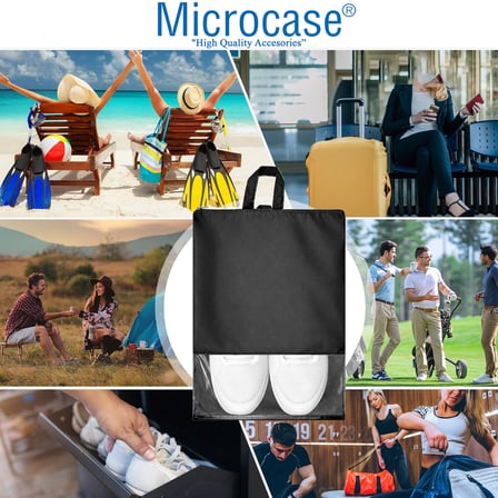 Microcase Çok Amaçlı Şeffaf Pencereli Ayakkabı Düzenleyici Seyahat Çantası Hurç 45x34 CM 15 Adet AL5501