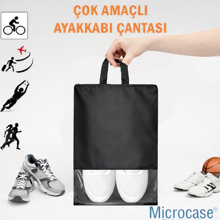 Microcase Çok Amaçlı Şeffaf Pencereli Ayakkabı Düzenleyici Seyahat Çantası Hurç 45x34 CM 15 Adet AL5501