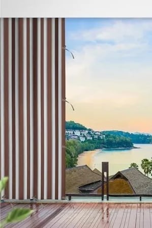 GENCER Home Balkon Perdesi Kuş Gözü Ölçü Seçenekli Kahverengi Beyaz