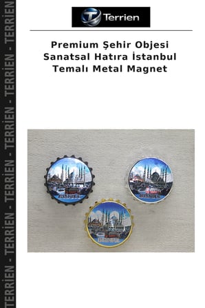 Premium Şehir Objesi Sanatsal Hatıra İstanbul Temalı Metal Magnet