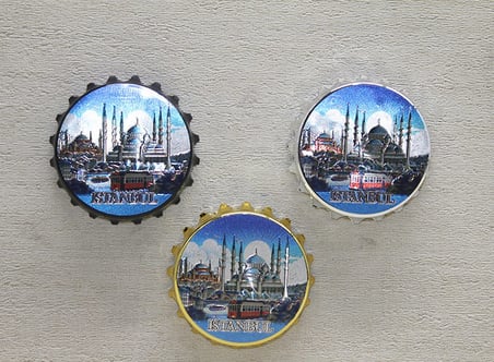 Premium Şehir Objesi Sanatsal Hatıra İstanbul Temalı Metal Magnet