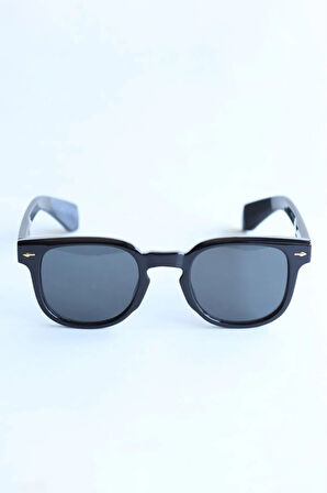 Unisex Siyah Oval Gümüş Detay Yeni Sezon Uv400